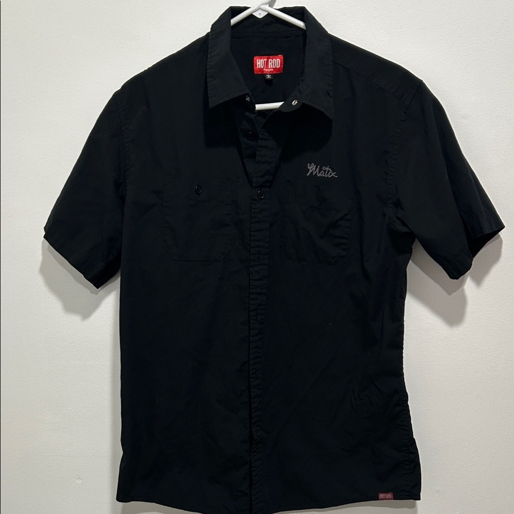 Matix Black Short-Sleeve Button-Down Work Shirt